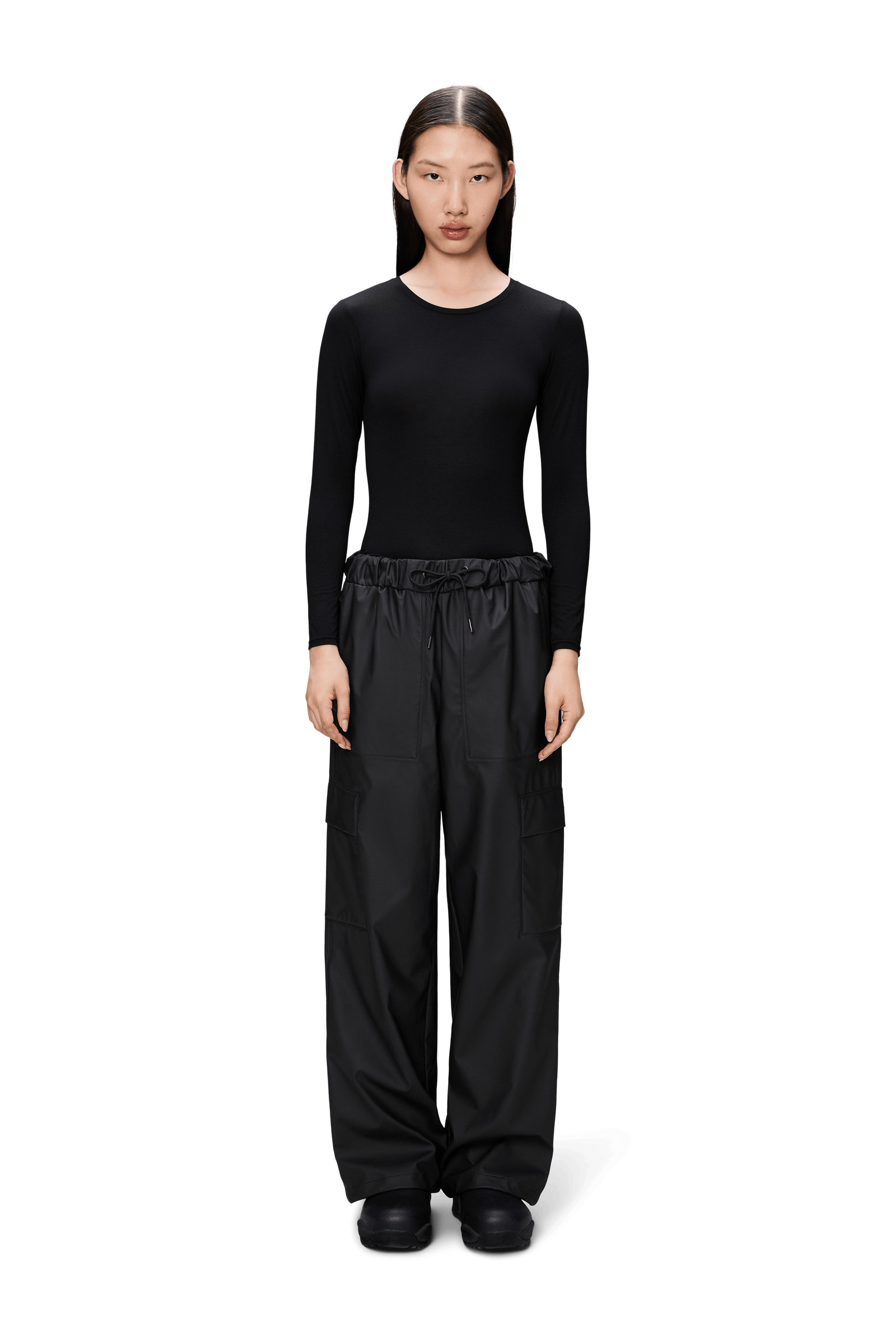 Cargo Rain Pants Wide, Black