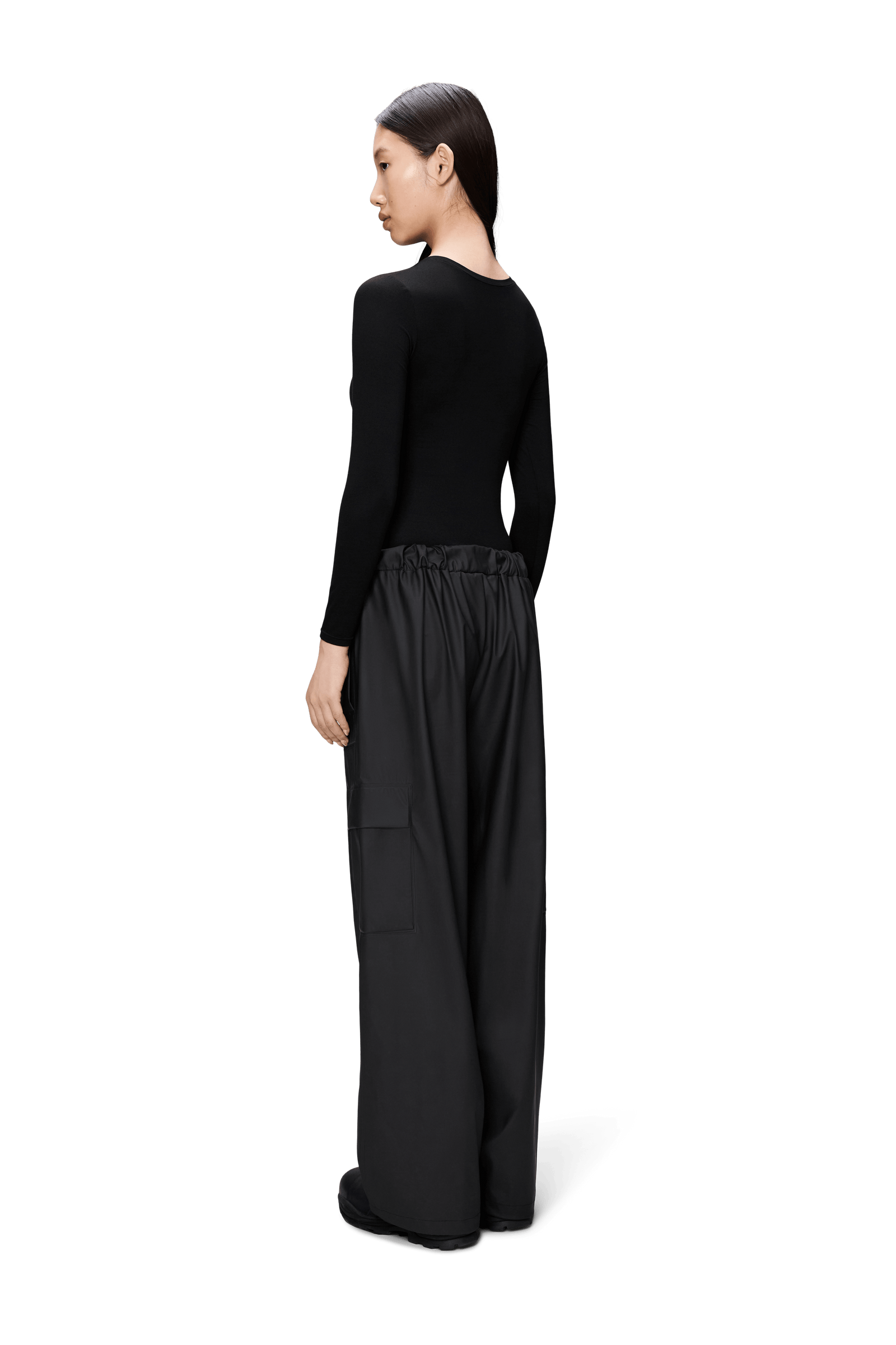 Cargo Rain Pants Wide, Black