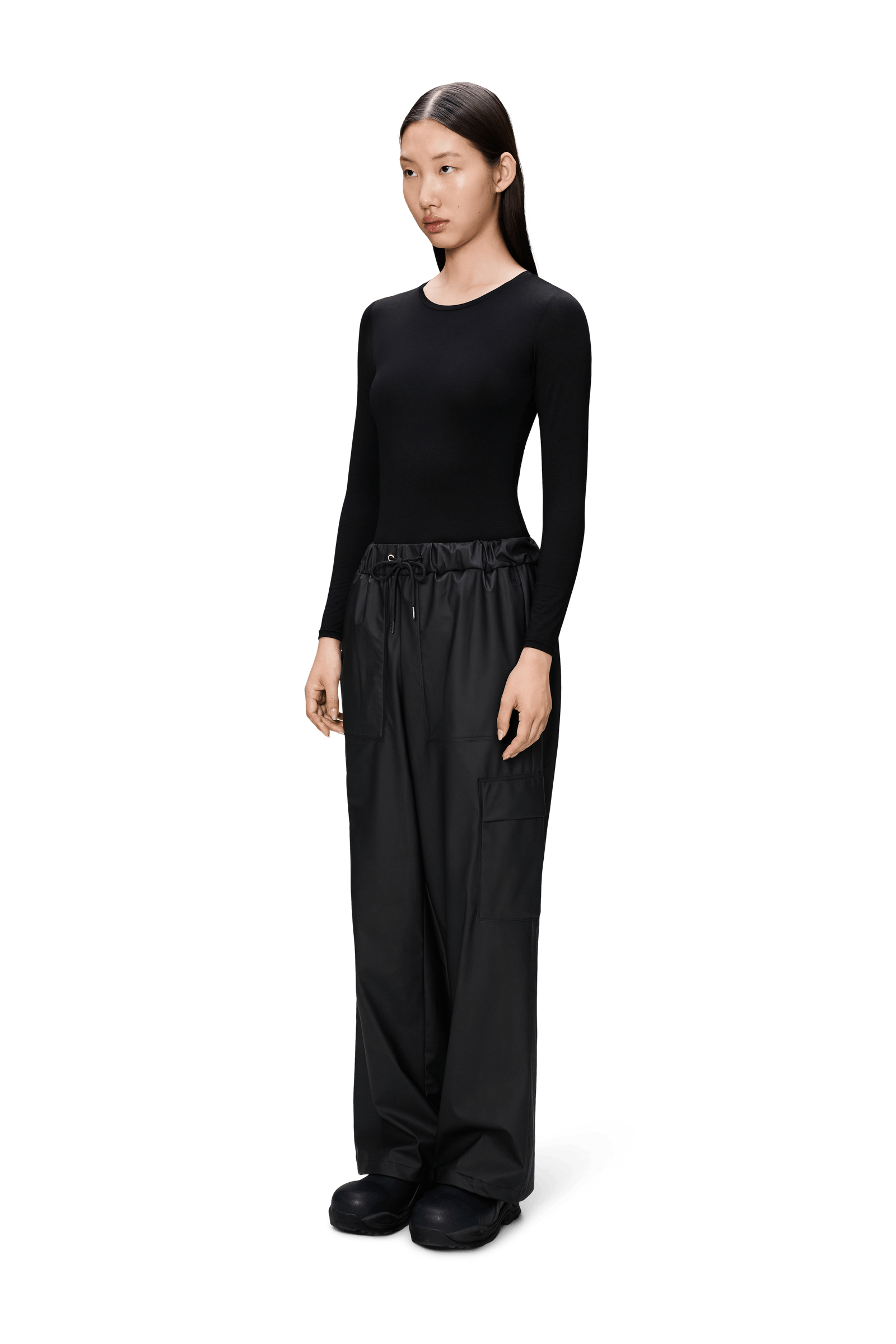 Cargo Rain Pants Wide, Black