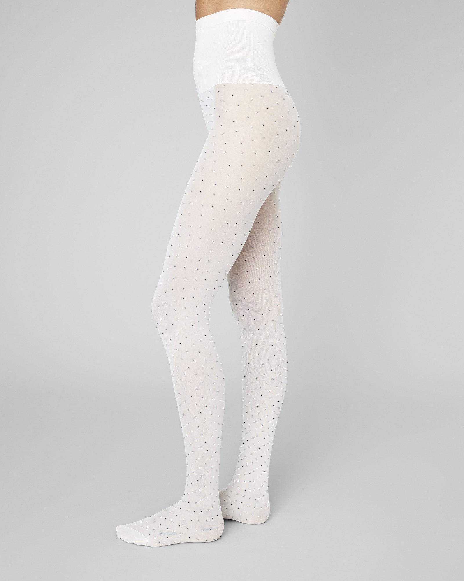 Eira Petite Dots Tights, Ivory