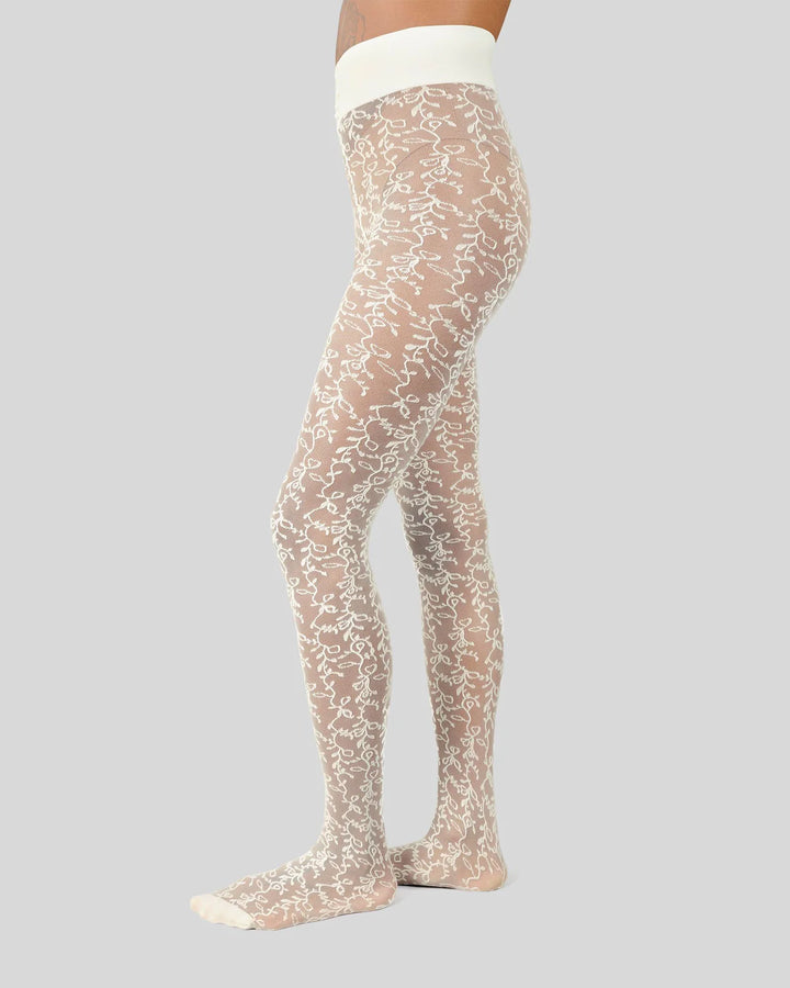 Lo Lace Tights, Ivory