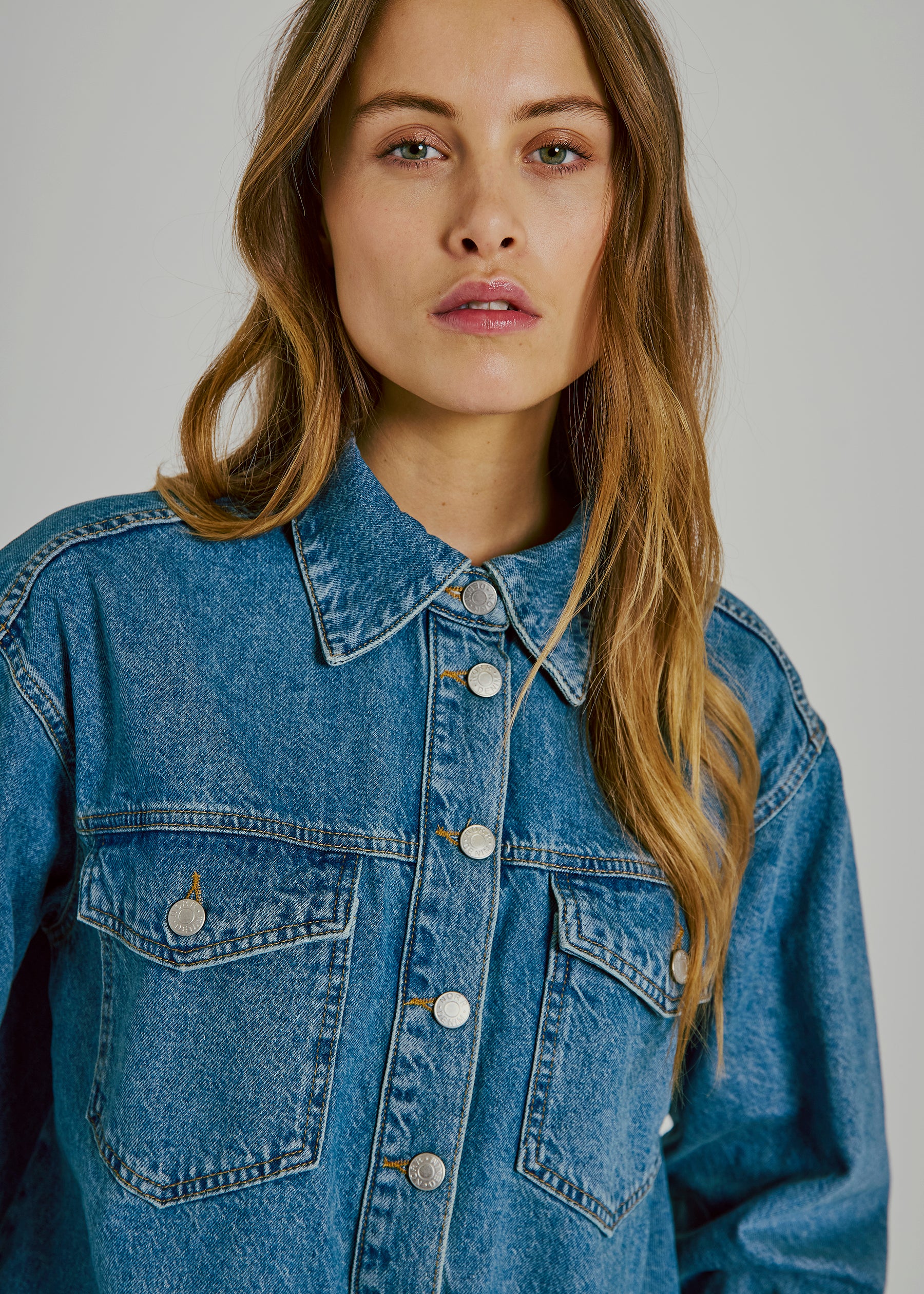 Kenzie lace denim shirt, Denim Blue