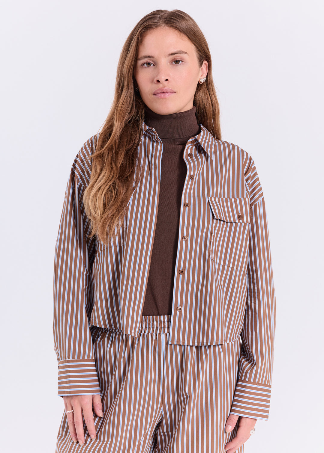 Evine Shirt - Brown Stripe