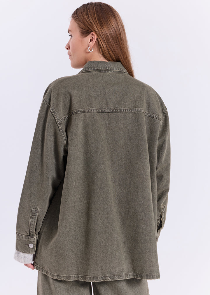 Larissa Denim Shirt - Dark Green
