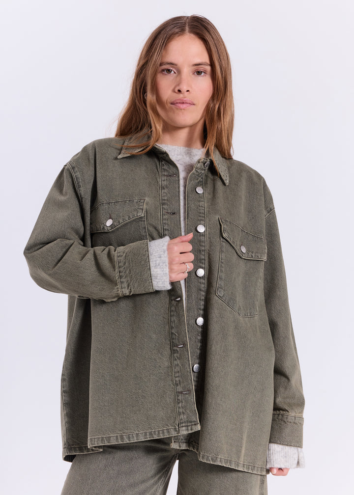 Larissa Denim Shirt - Dark Green