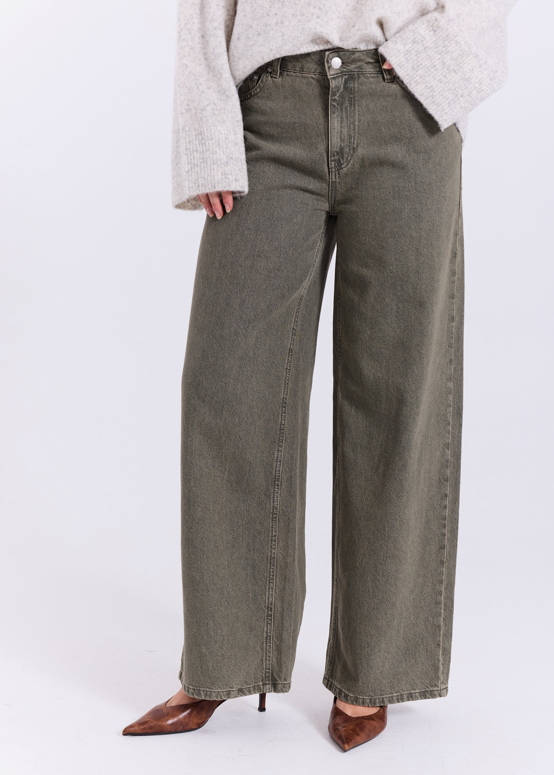 Kenzie Wide Jeans - Dark Green