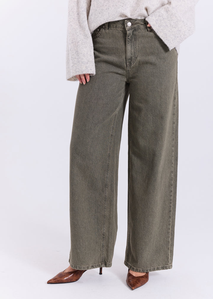 Kenzie Wide Jeans - Dark Green