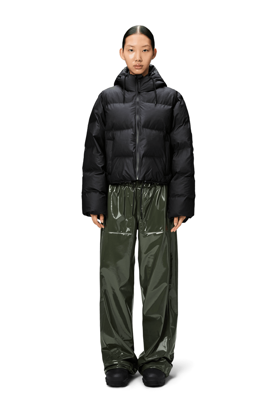 Alta Short Puffer Jacket, Black