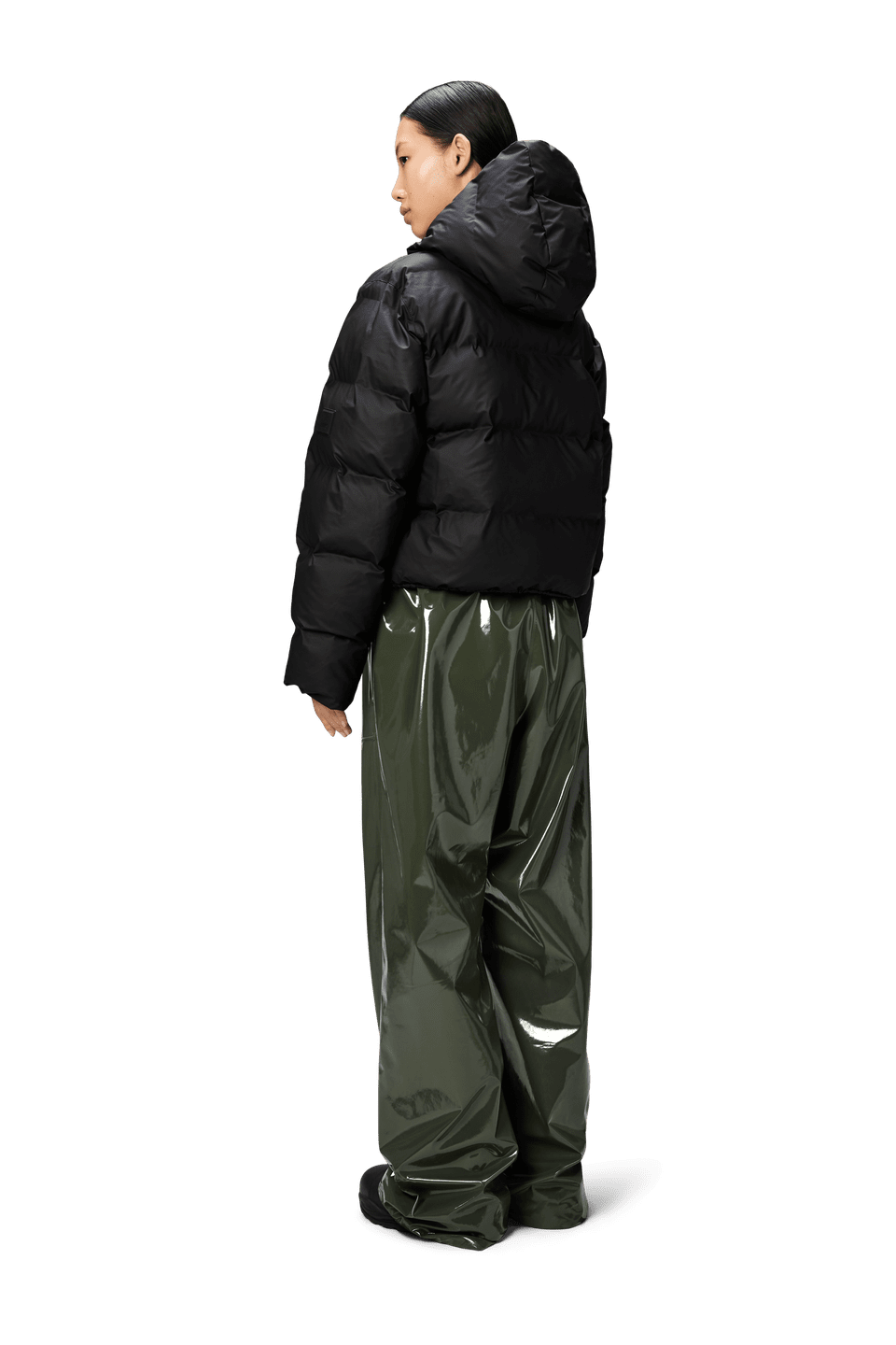 Alta Short Puffer Jacket, Black