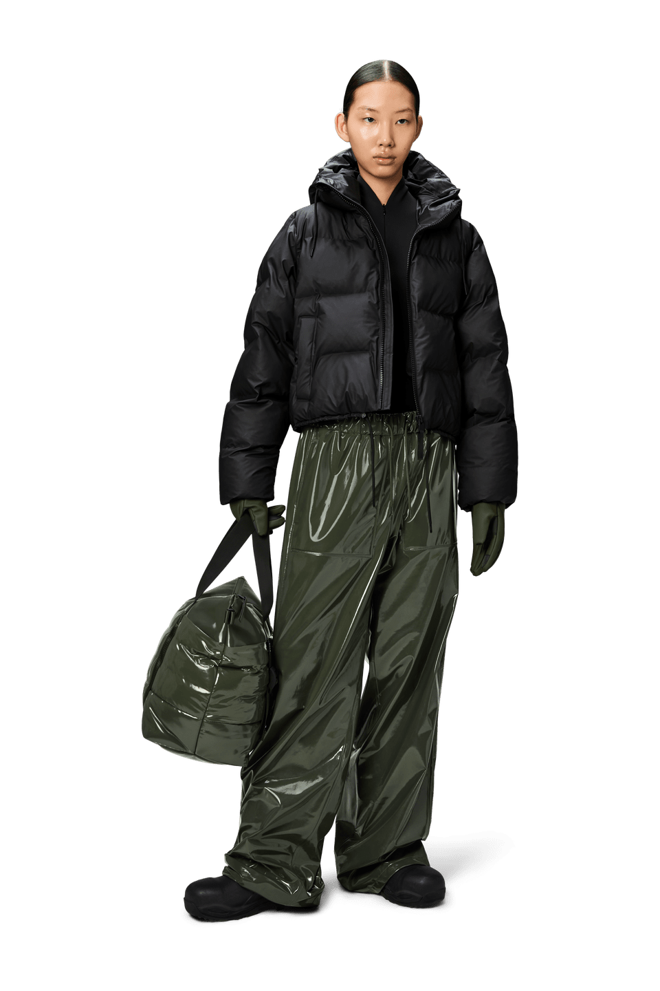 Alta Short Puffer Jacket, Black