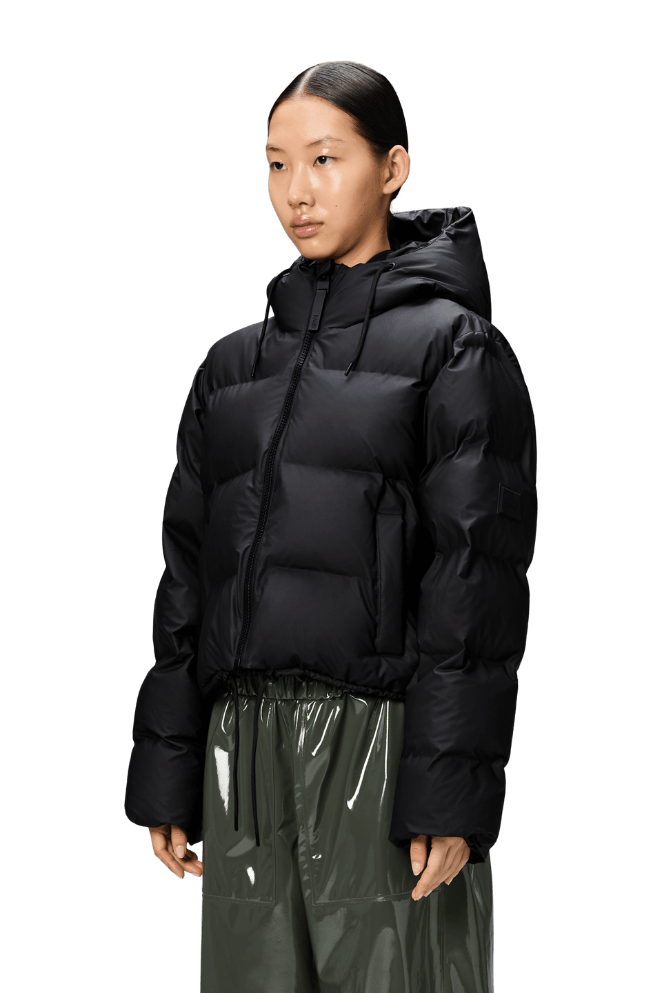 Alta Short Puffer Jacket, Black