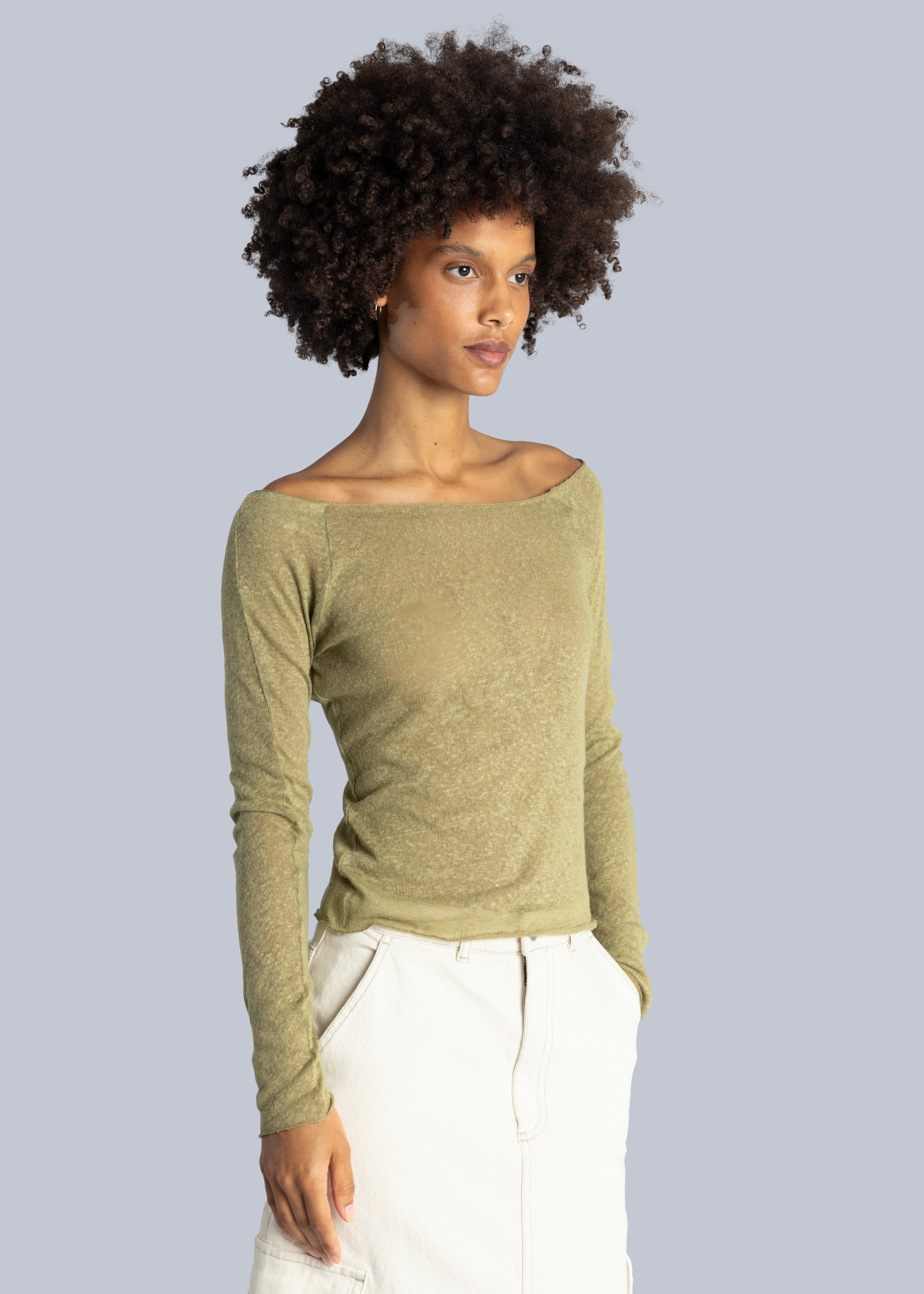 Knitted Boat Neck Top