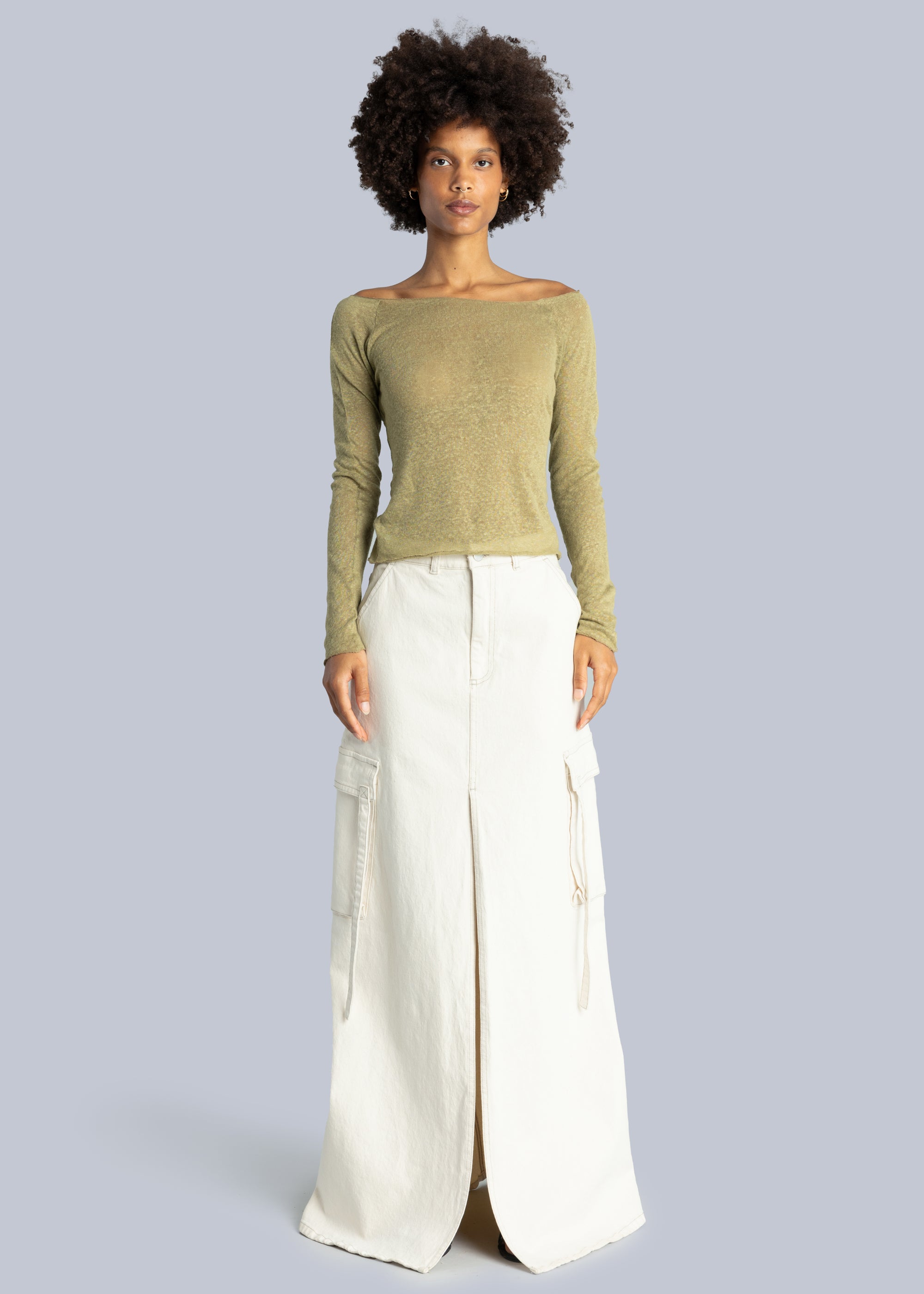 Knitted Boat Neck Top