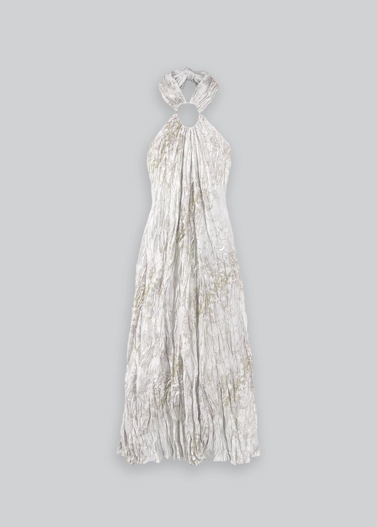 Crinkle Satin Cut-Out Maxi Dress