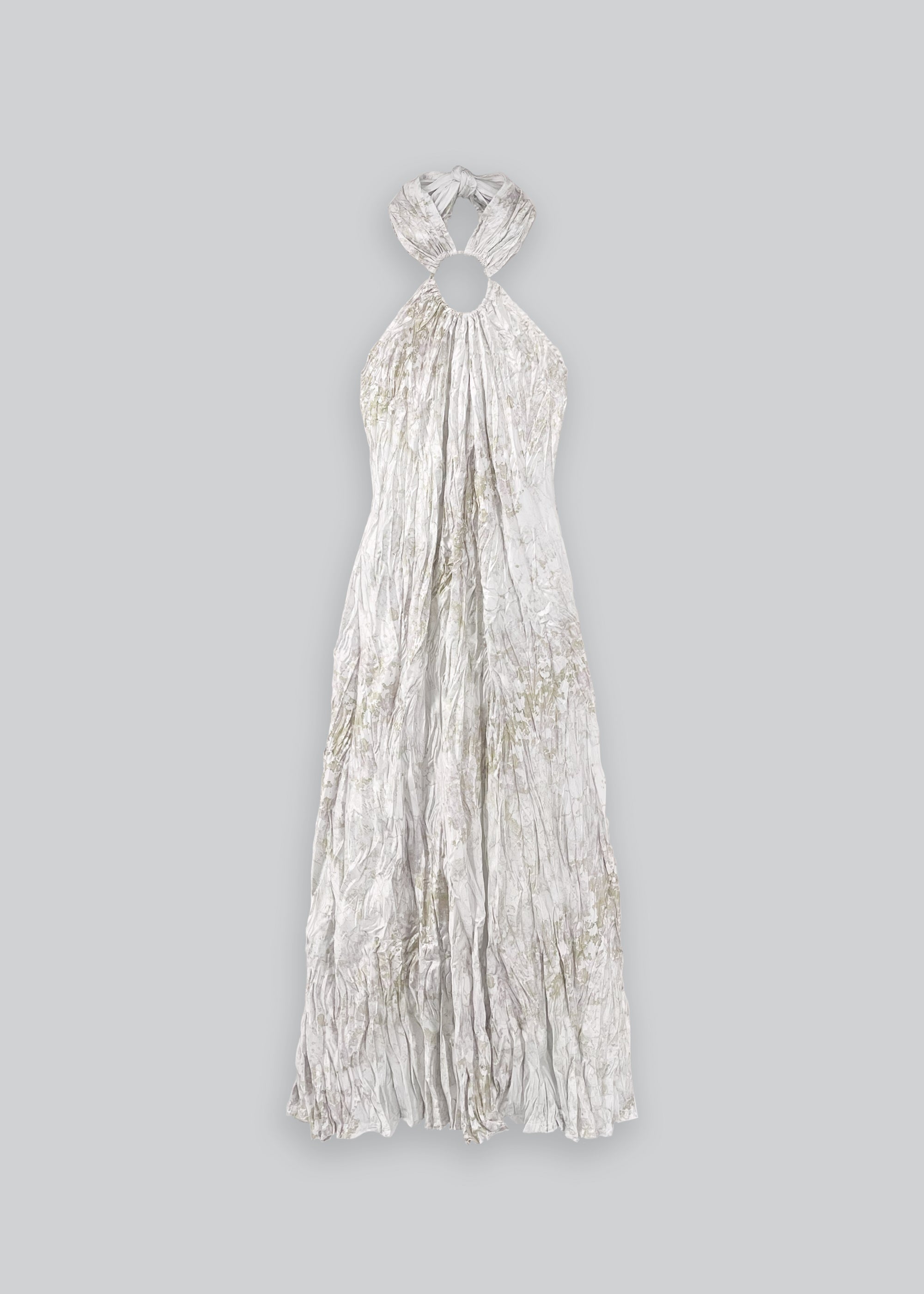 Crinkle Satin Cut-Out Maxi Dress