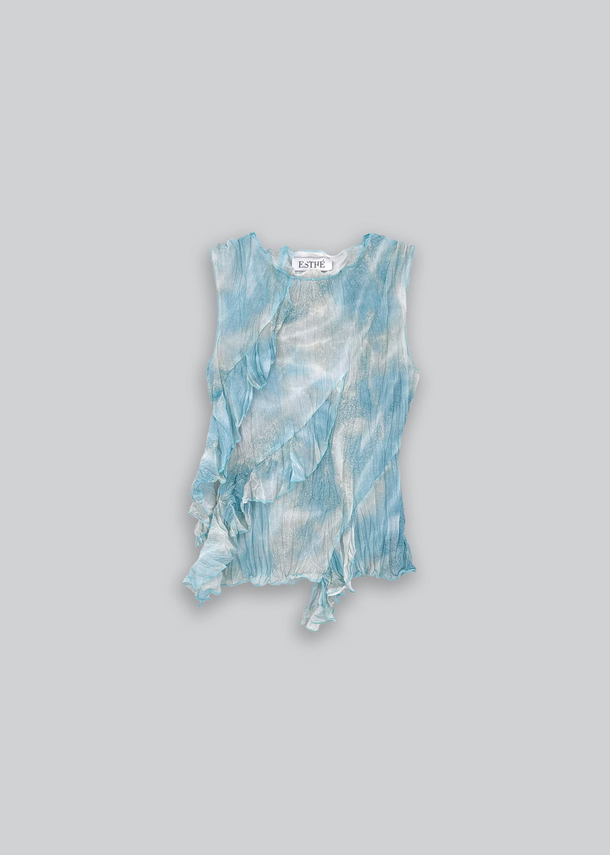 Asymmetric Ruffle Top, Water Print