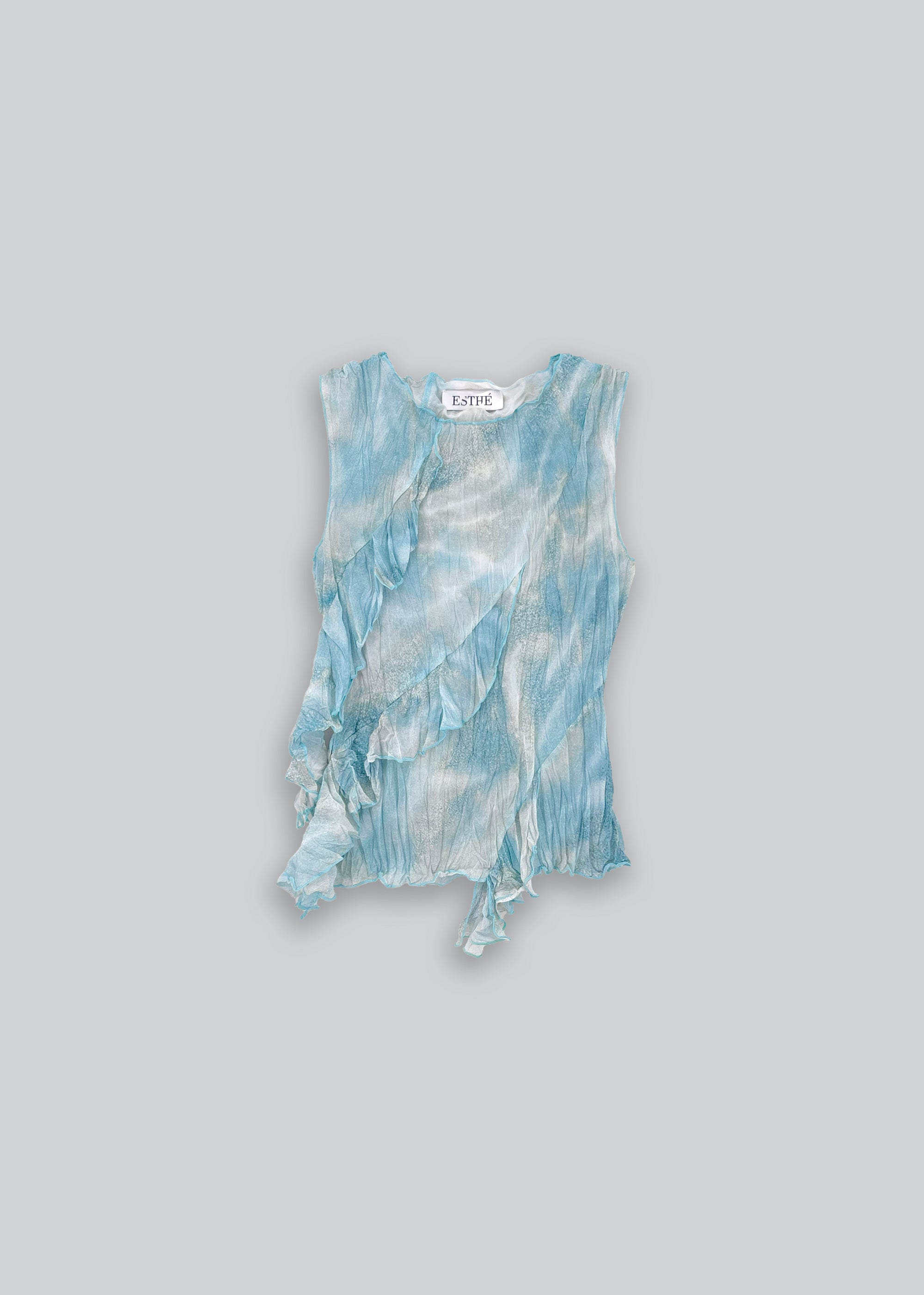 Asymmetric Ruffle Top, Water Print