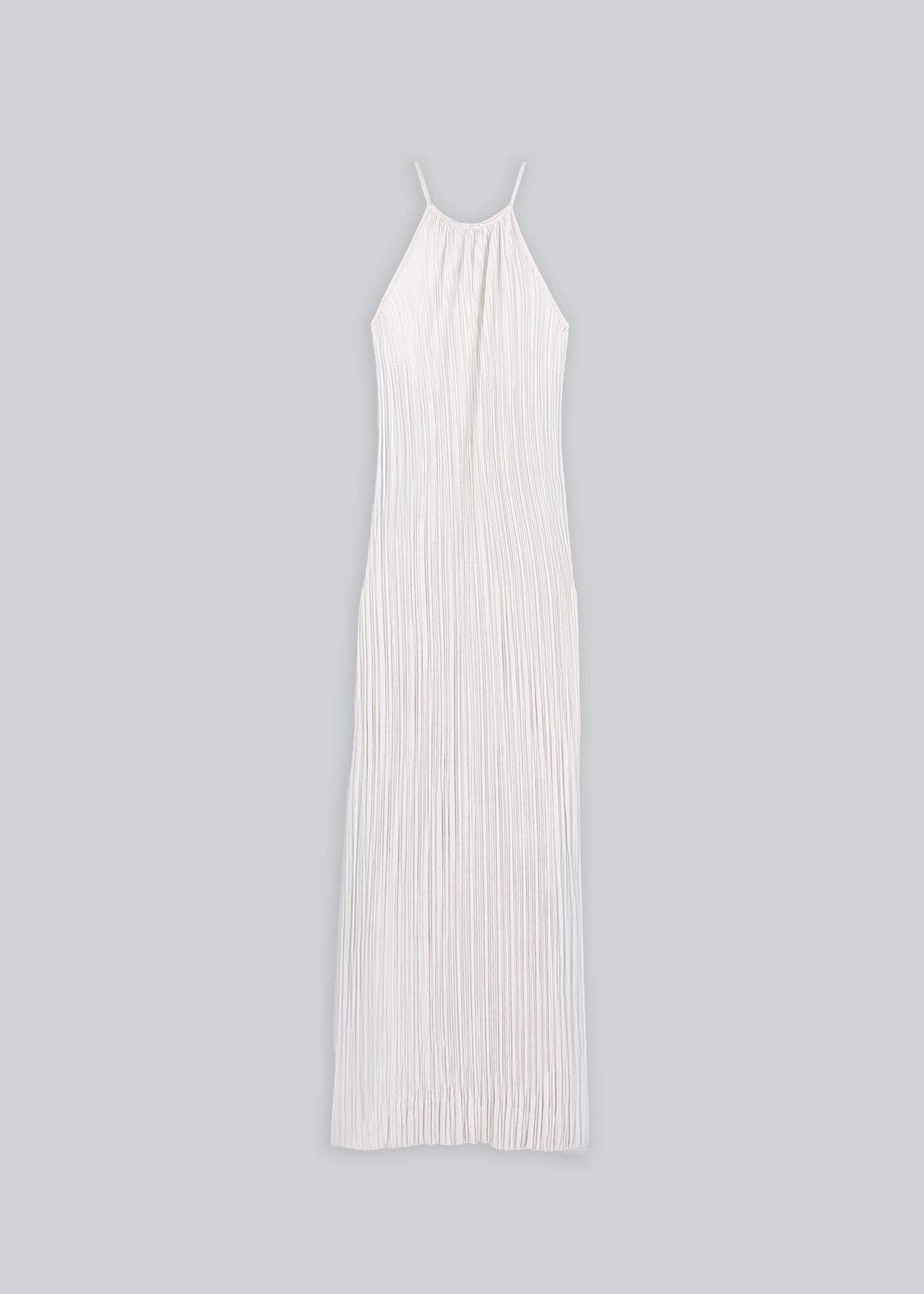 Pleated Halter Maxi Dress