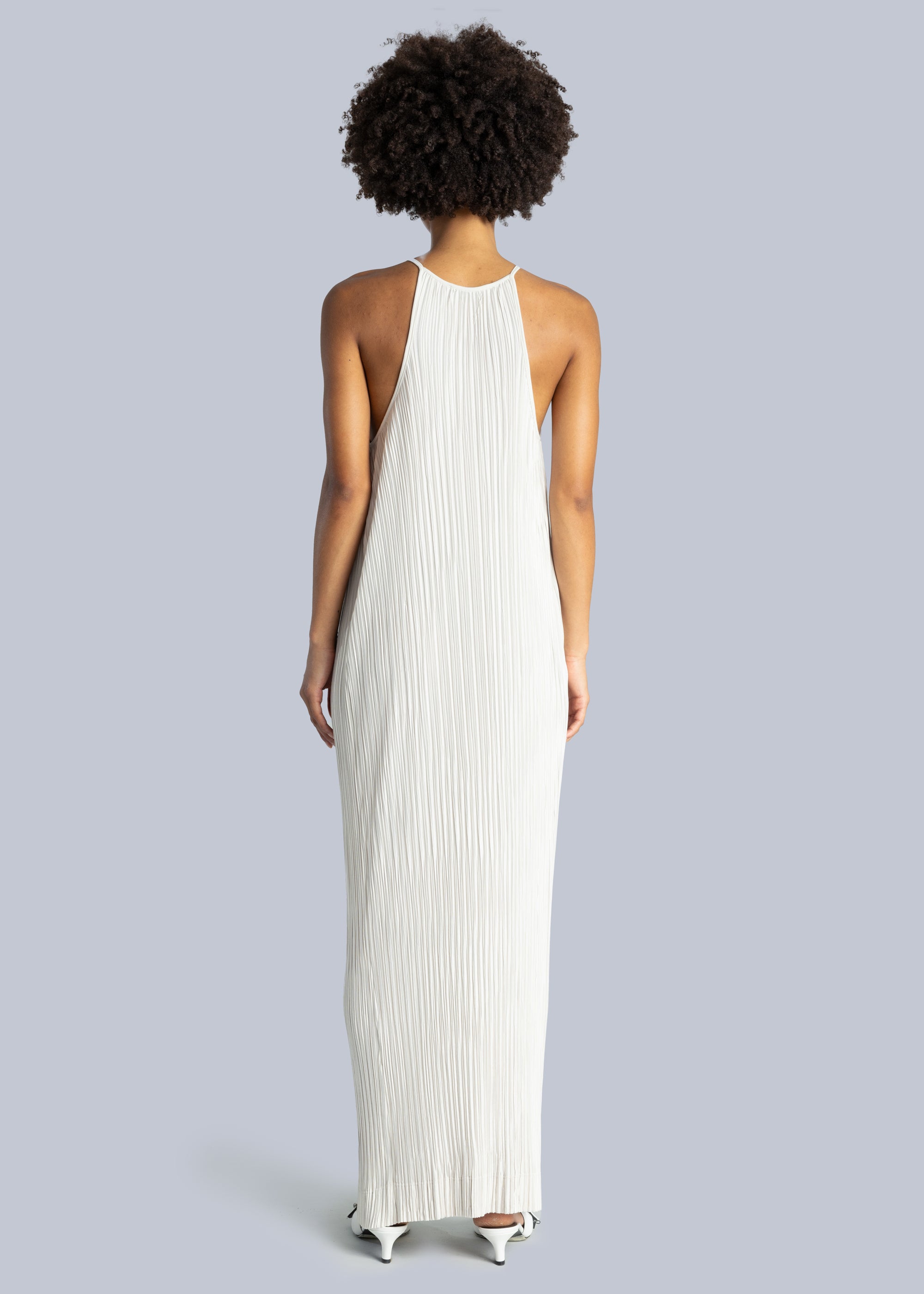 Pleated Halter Maxi Dress