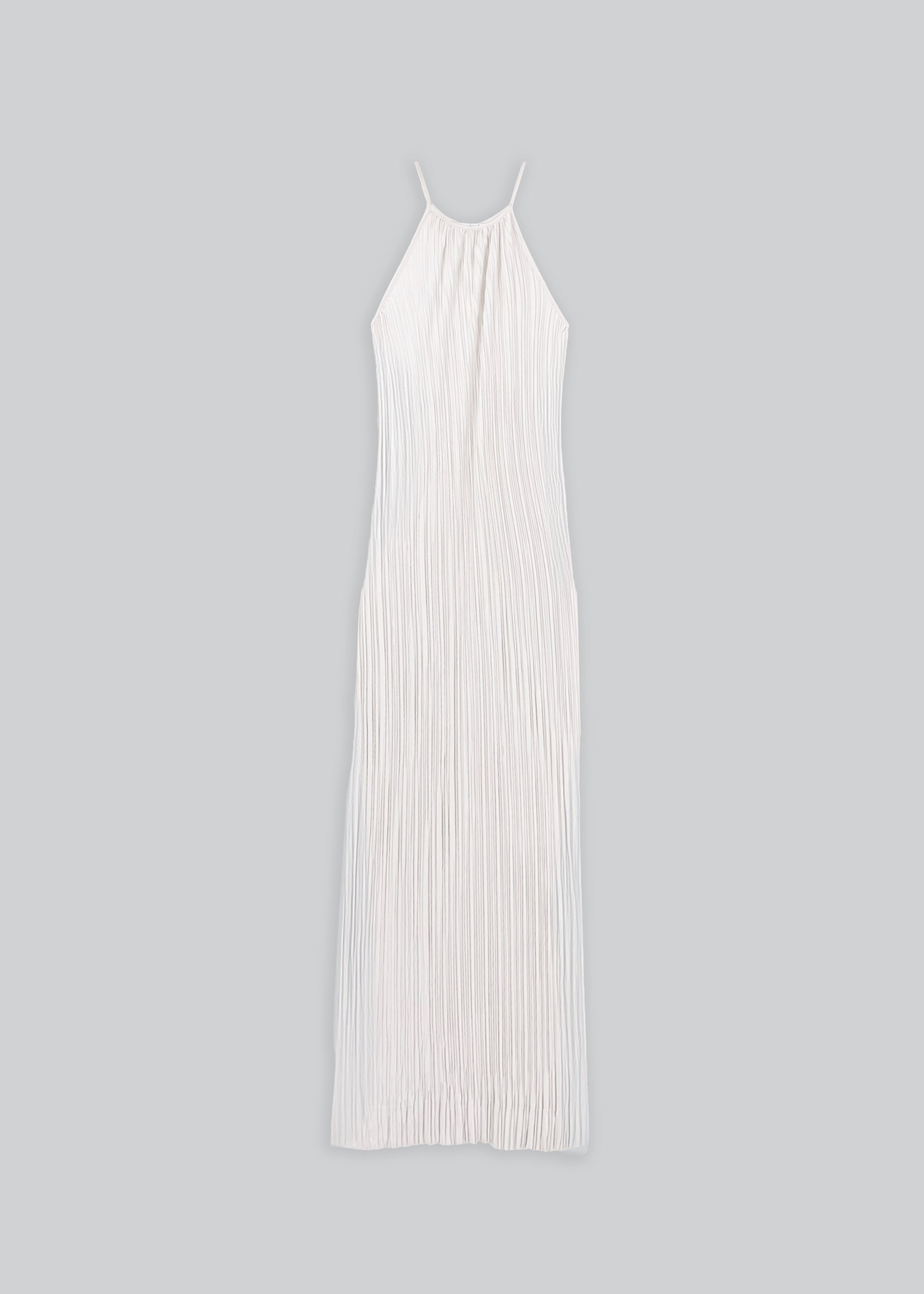 Pleated Halter Maxi Dress