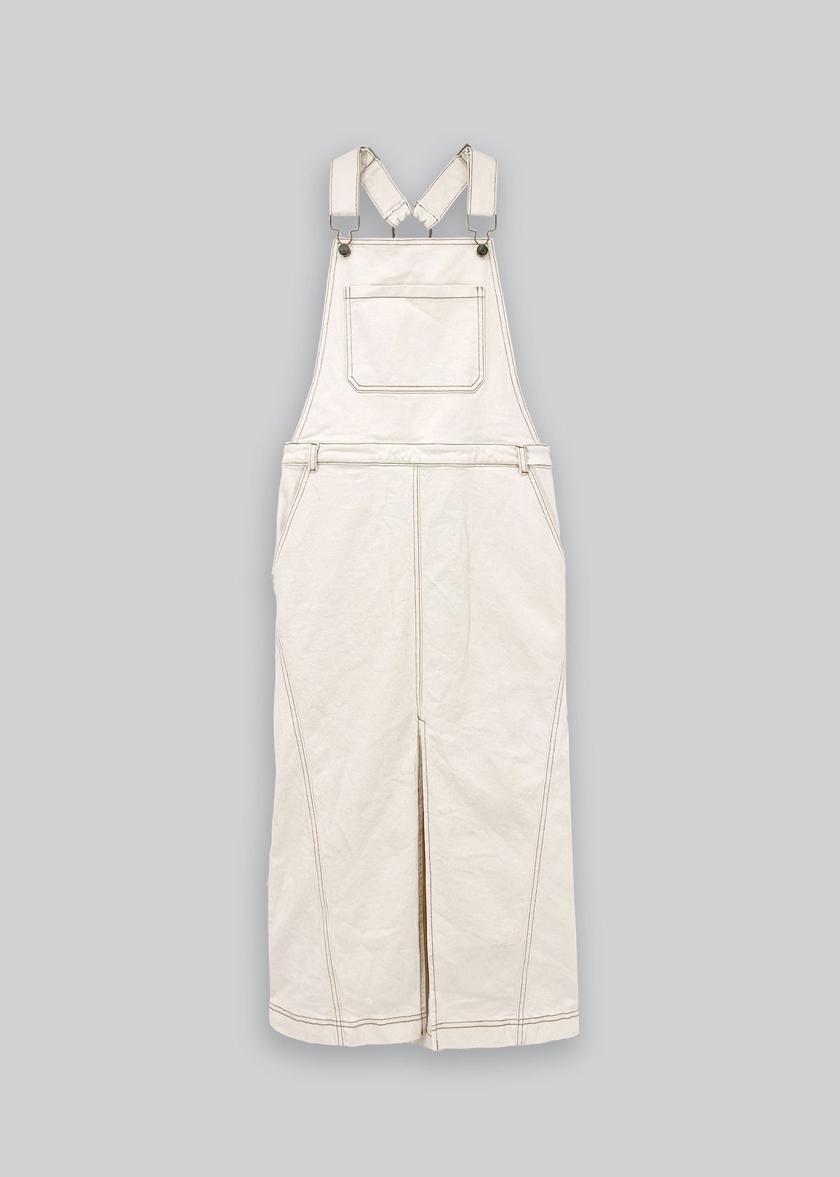 Denim Dungaree Midi Dress