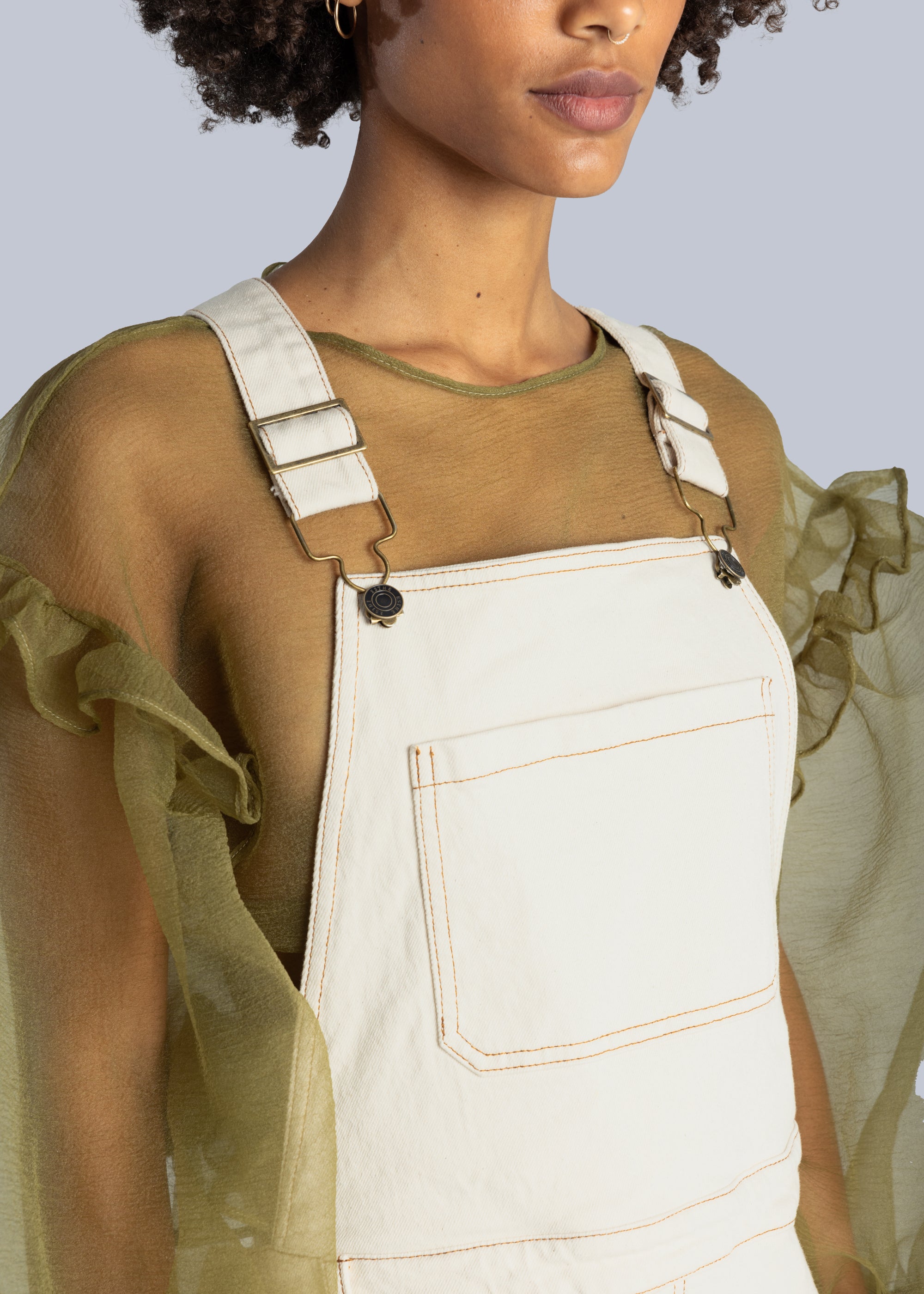 Denim Dungaree Midi Dress