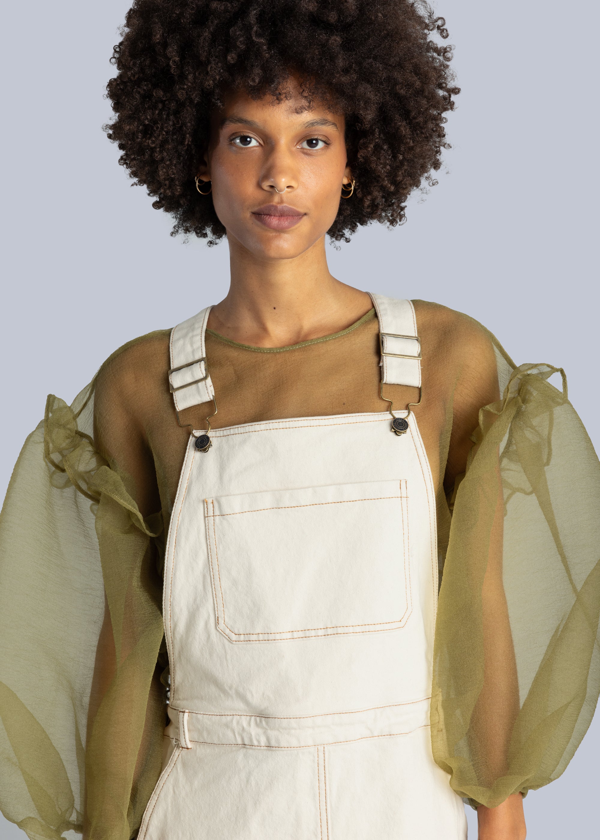 Denim Dungaree Midi Dress