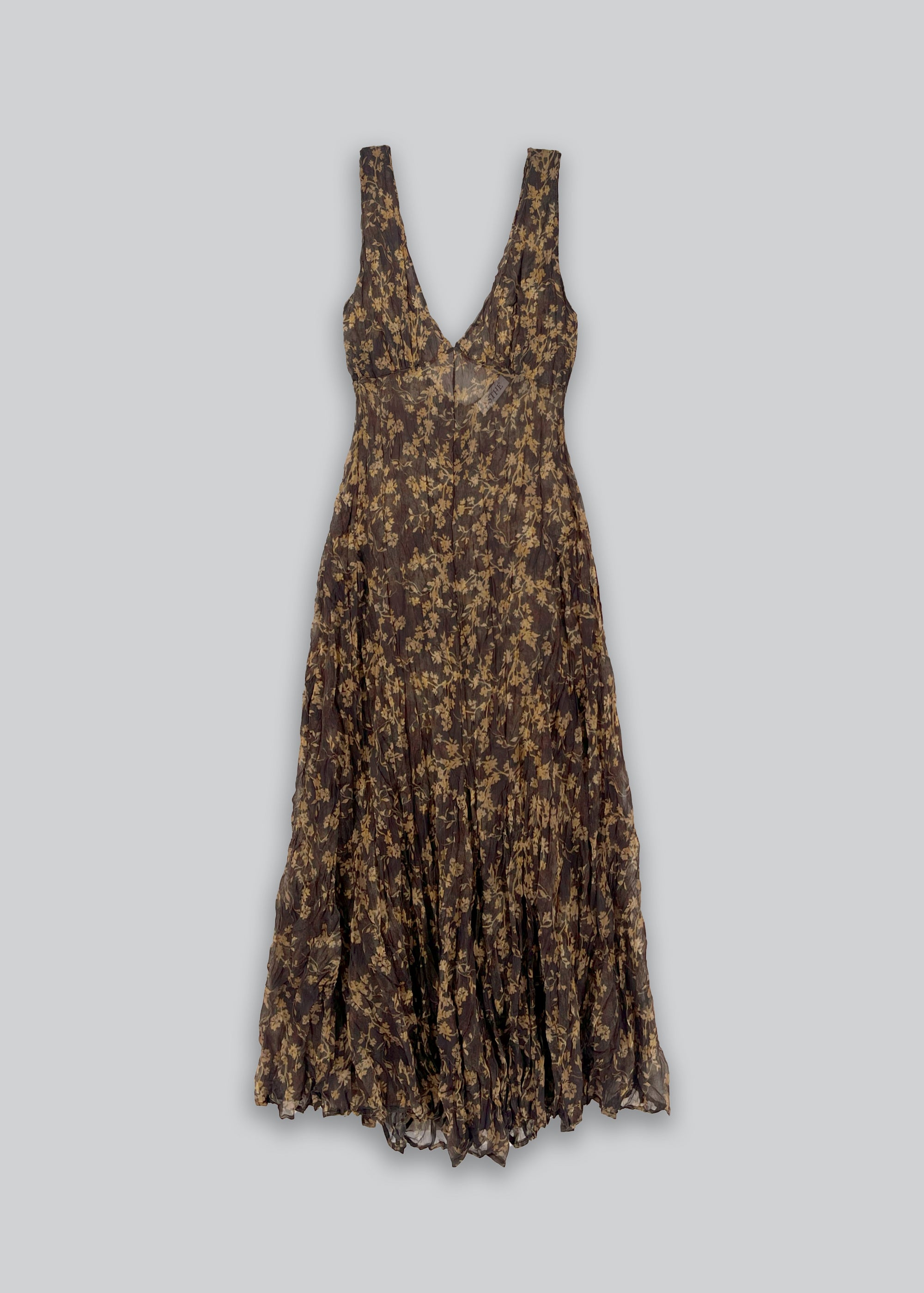 Crinkle Chiffon Midi Dress