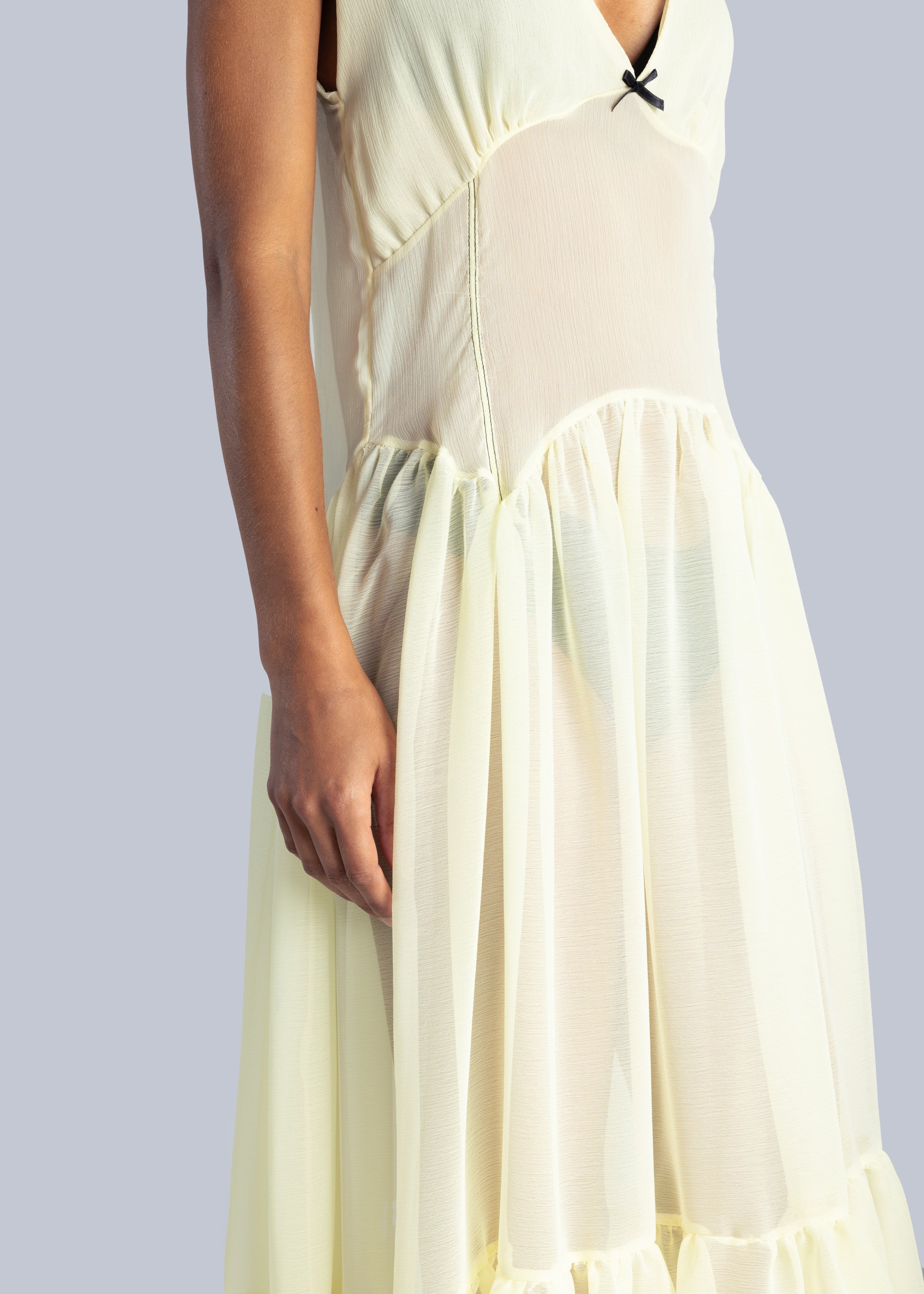 Chiffon V-Neck Midi Dress