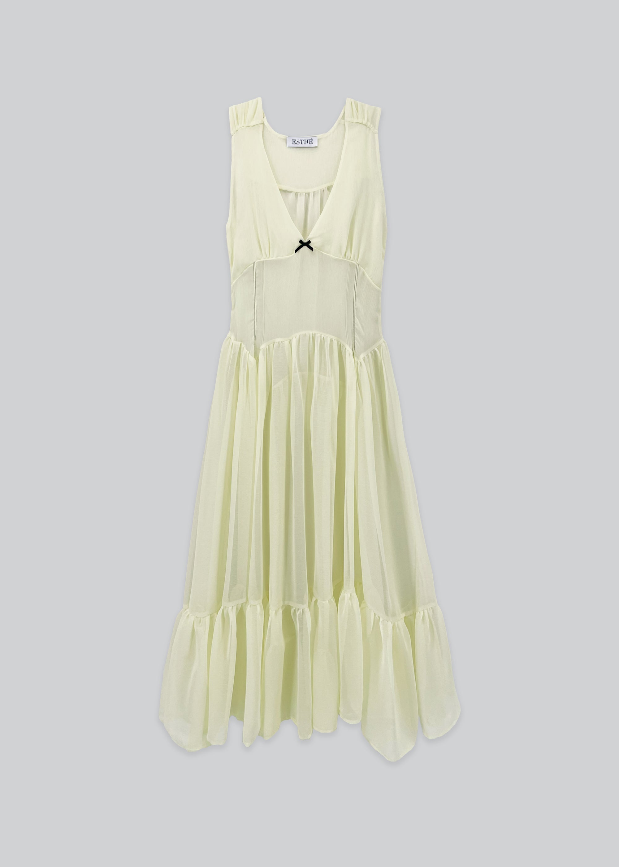 Chiffon V-Neck Midi Dress