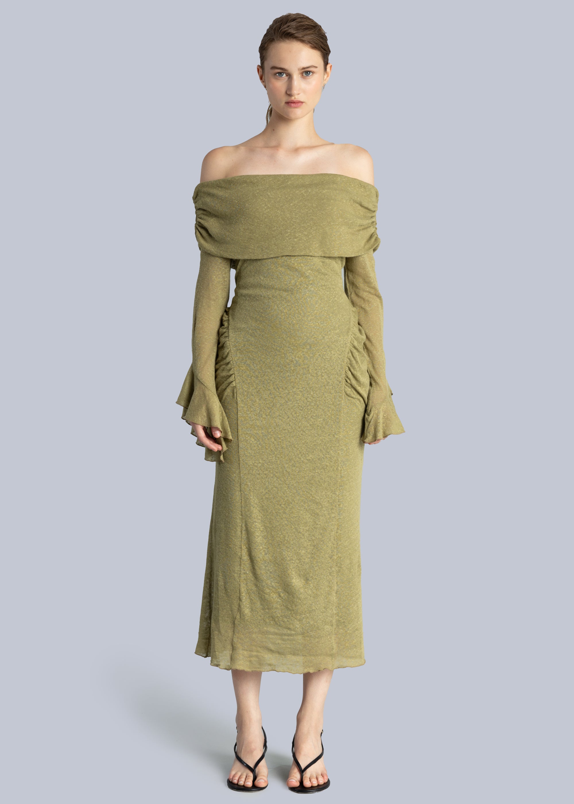 Off Shoulder Knitted Maxi Dress