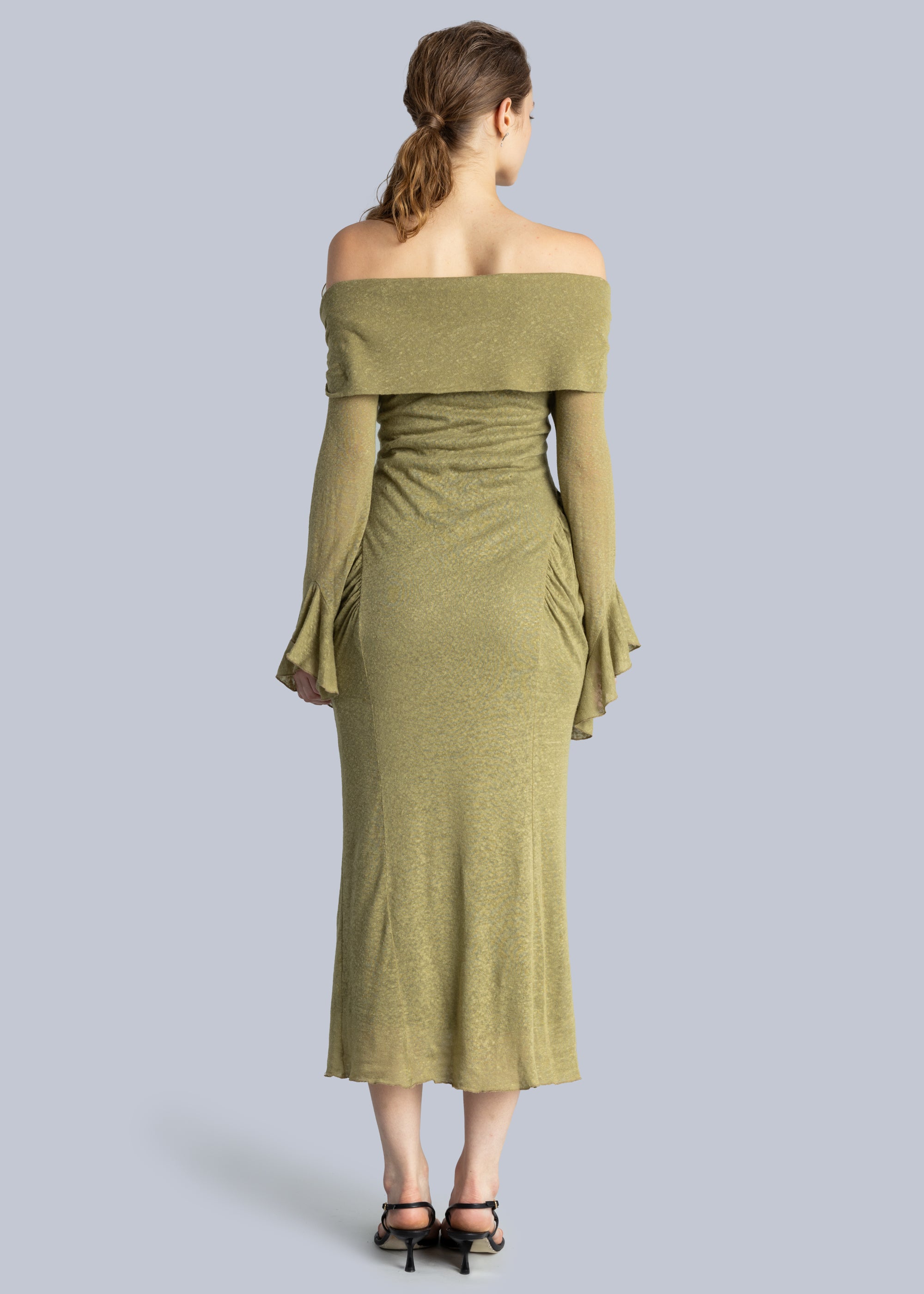 Off Shoulder Knitted Maxi Dress