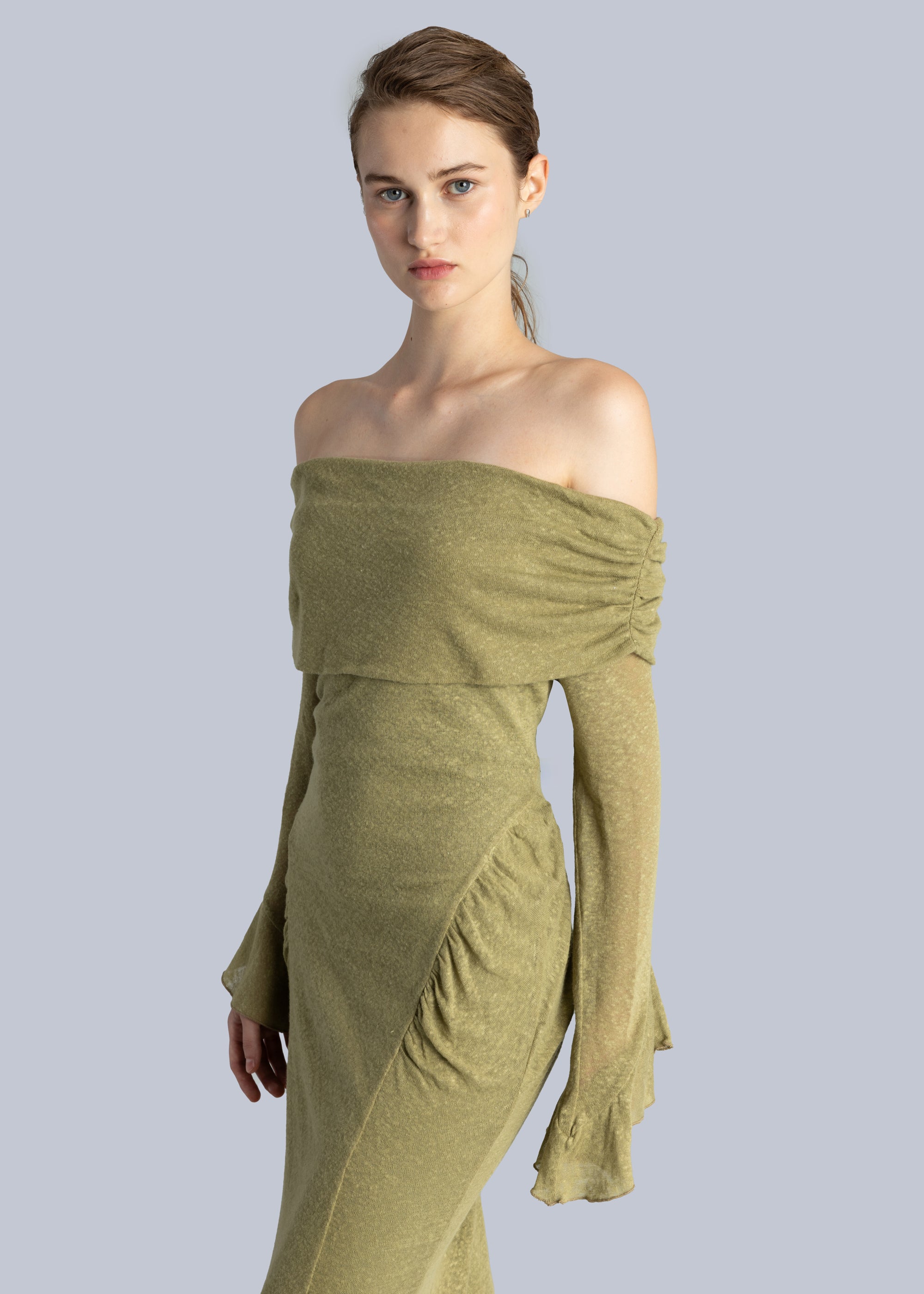 Off Shoulder Knitted Maxi Dress