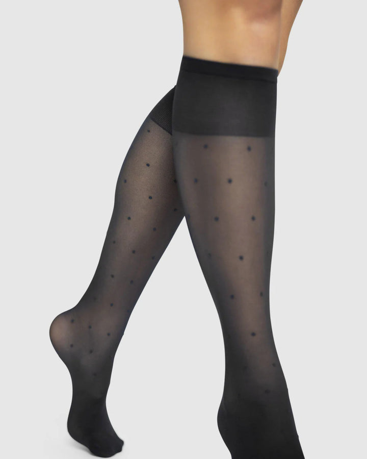 Doris Dots Knee-Highs - Black
