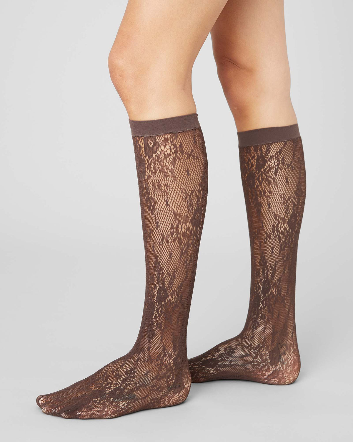Rosa Lace Knee-Highs - Dark Brown
