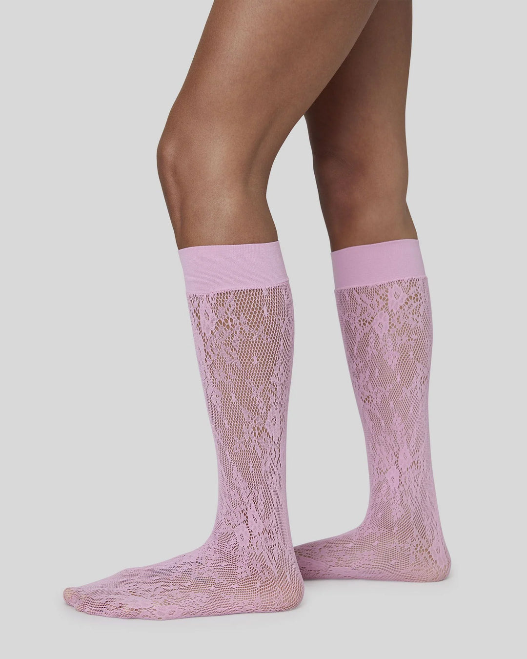 Rosa Lace Knee-Highs - Dusty Pink