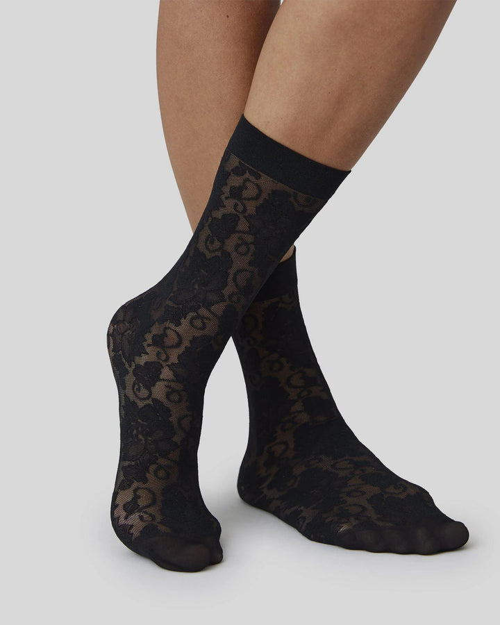 Lily Lace Socks, Black