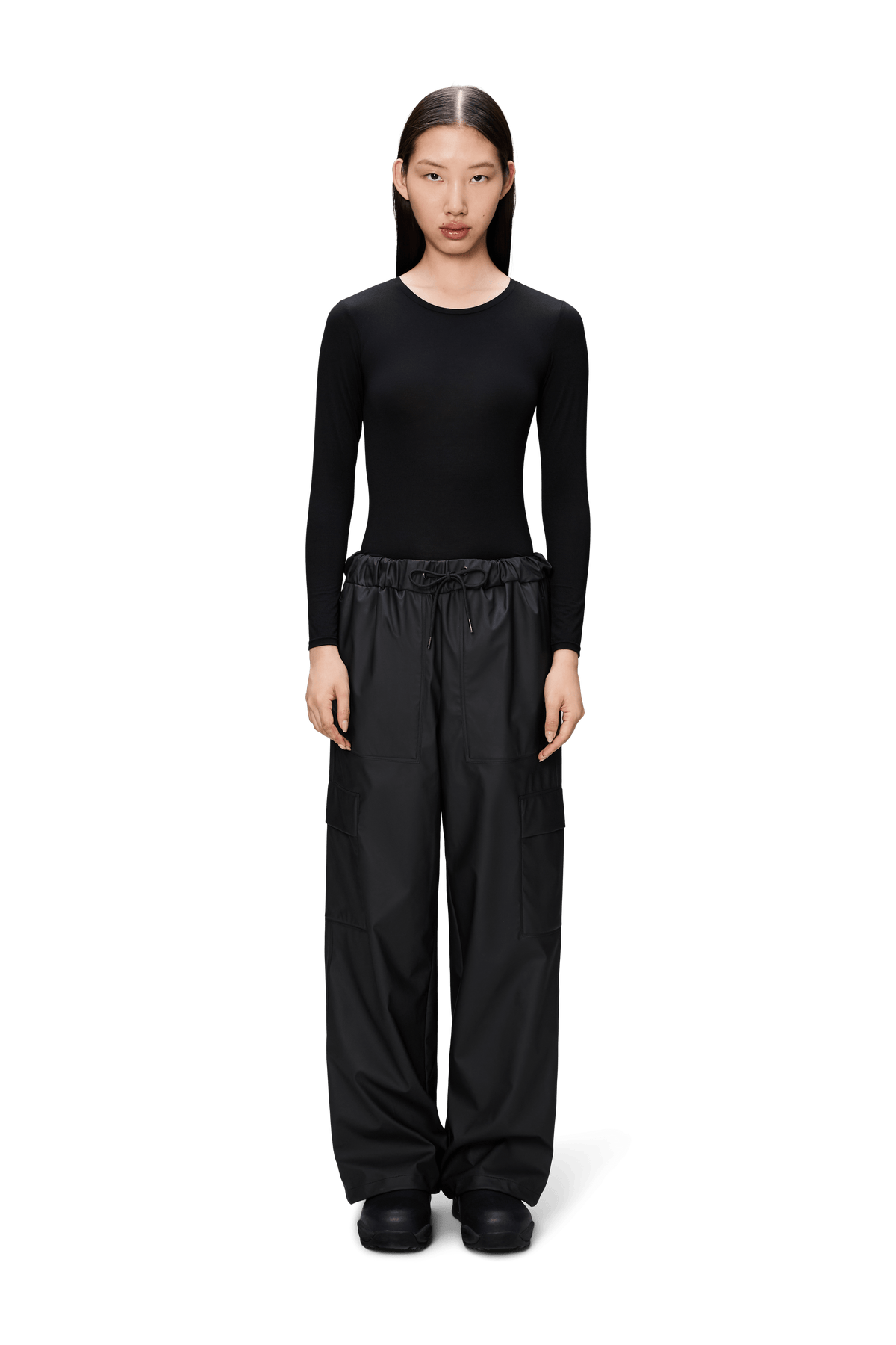 Cargo Rain Pants Wide, Black
