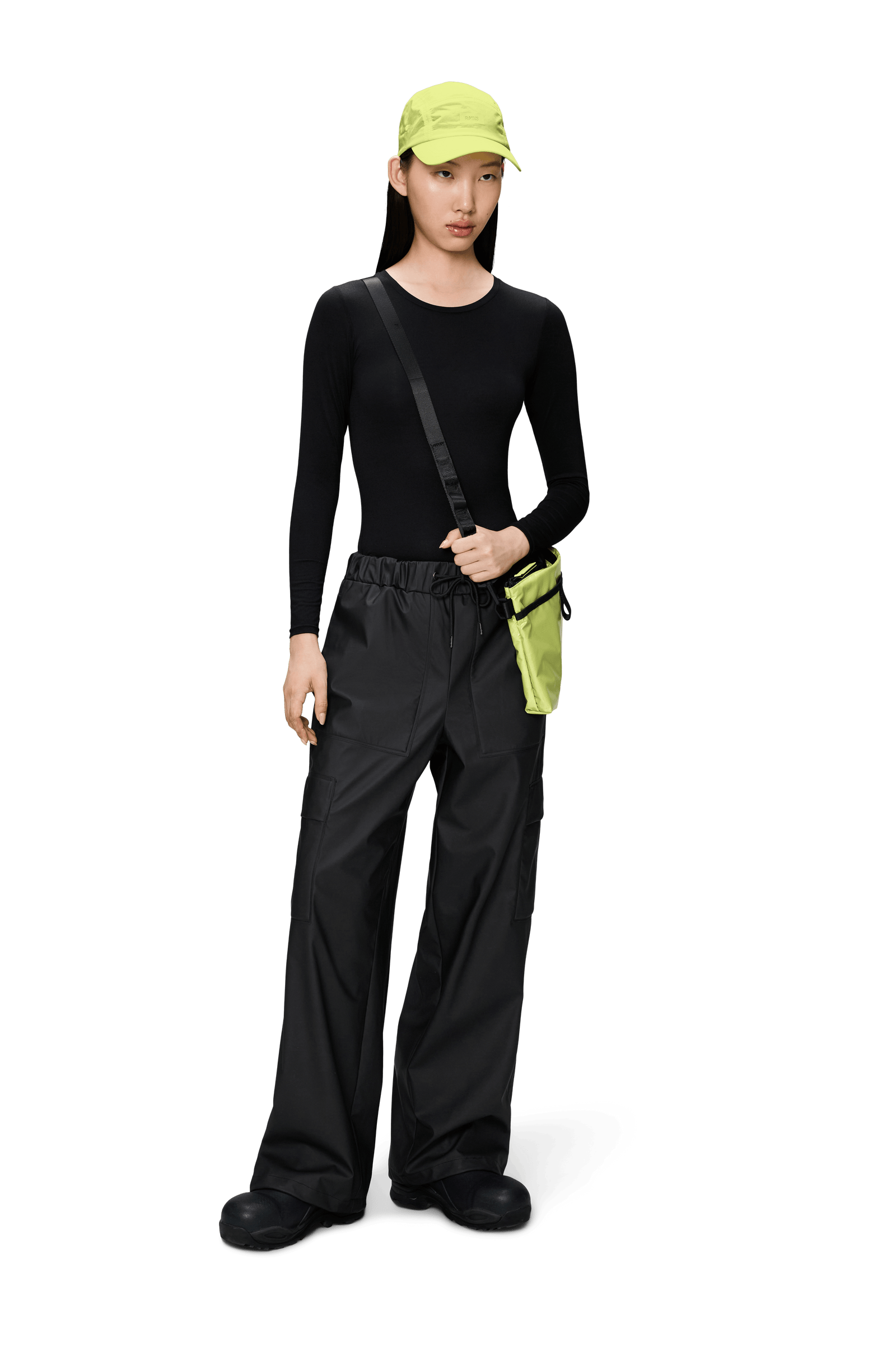 Cargo Rain Pants Wide, Black