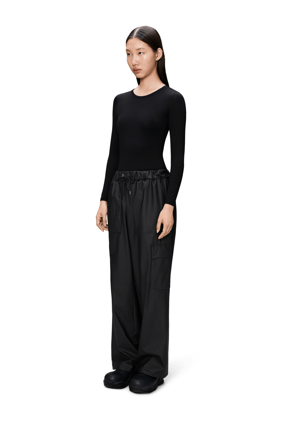 Cargo Rain Pants Wide, Black