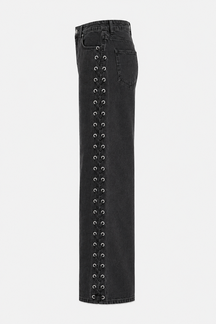 Kenzie Lace Jeans - Washed Black