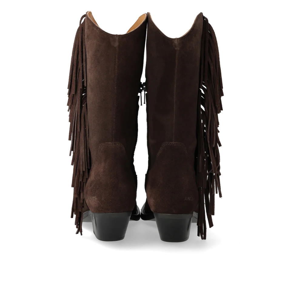 Curved Cowboy Fringe Boots