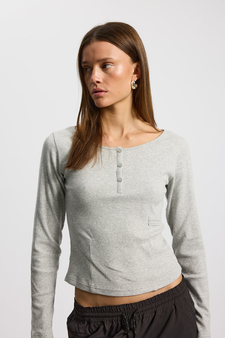 Grandpa Top - Grey Melange