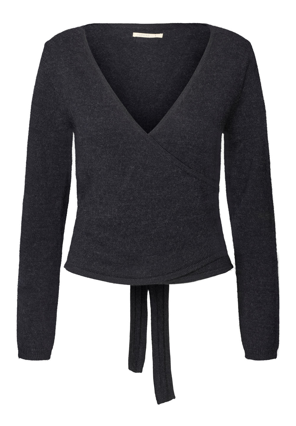 Wool Wrap Cardigan - Dark Navy Melange