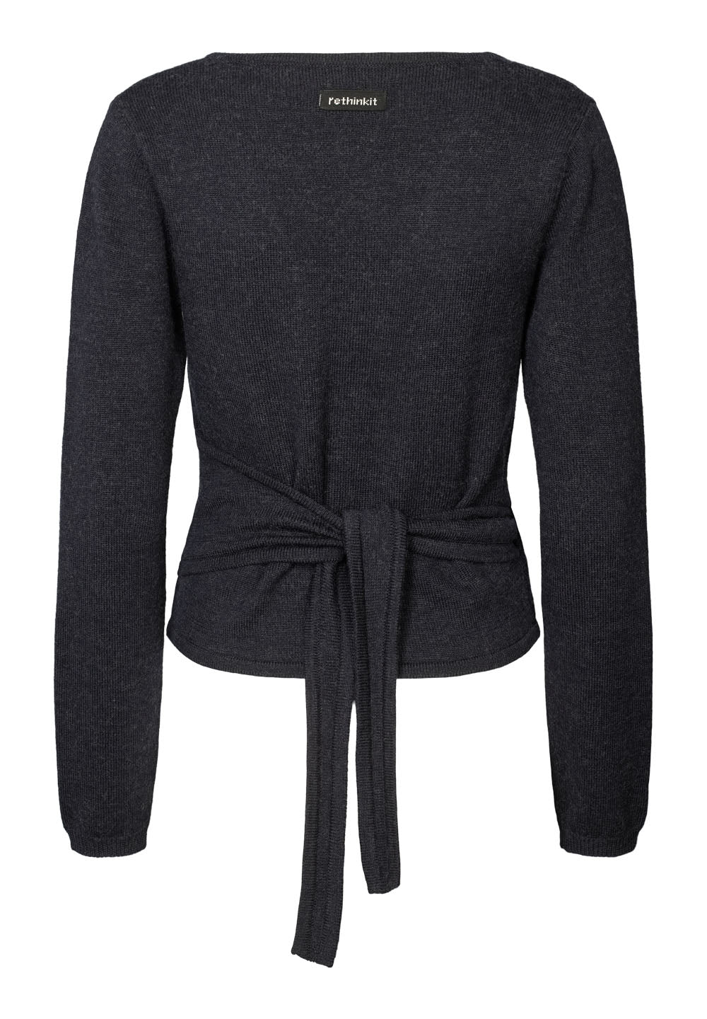 Wool Wrap Cardigan - Dark Navy Melange