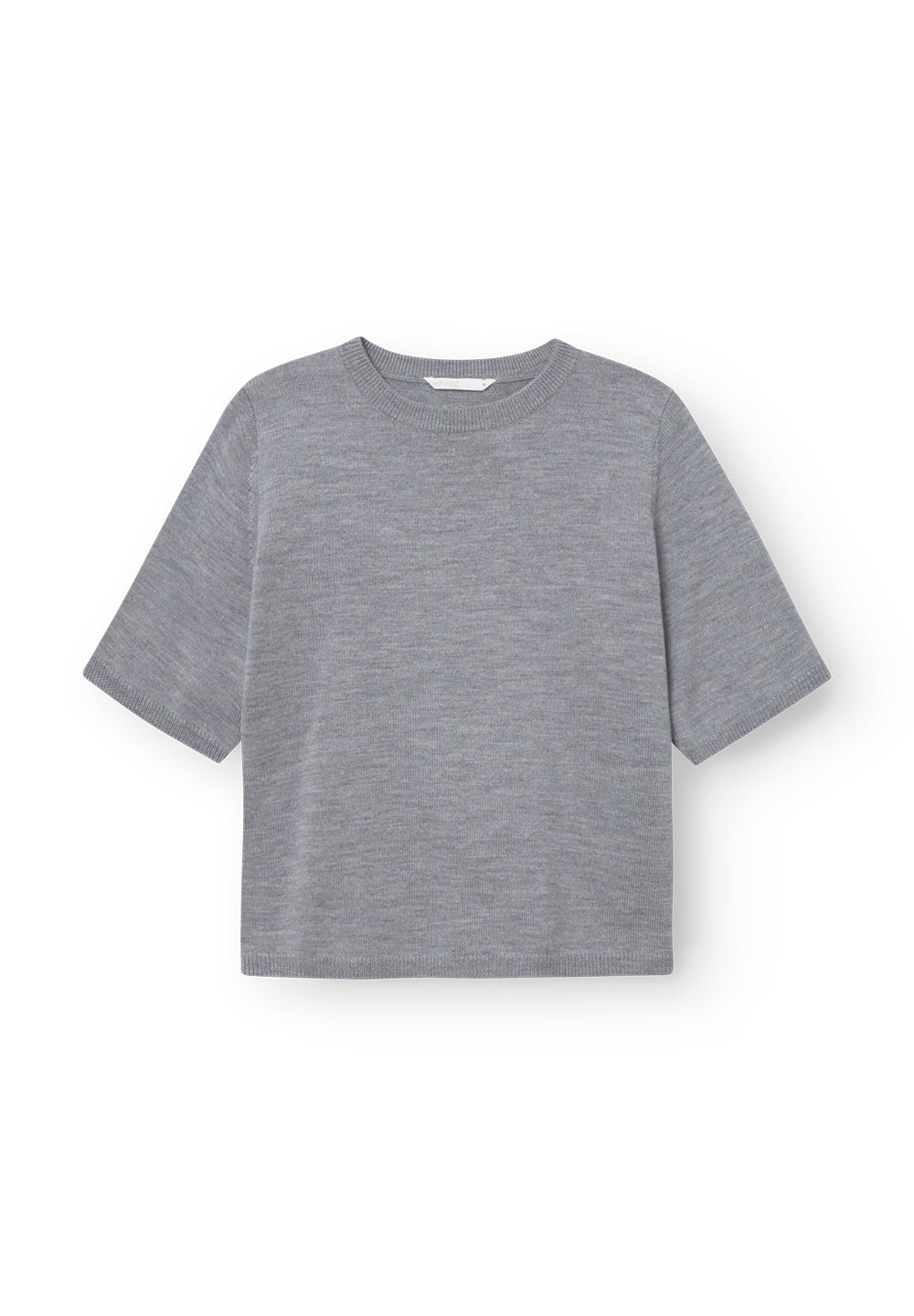 Wool Short Sleeve Keep Me, Light Grey Melange