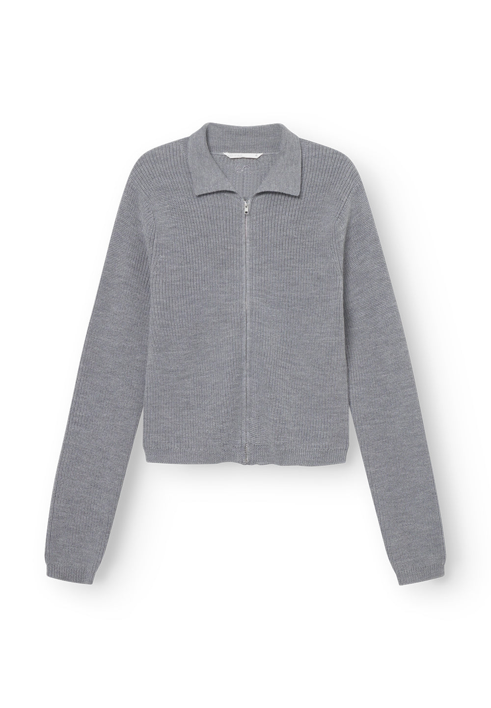 Wool Zip Cardigan Keep Me, Light Grey Melange