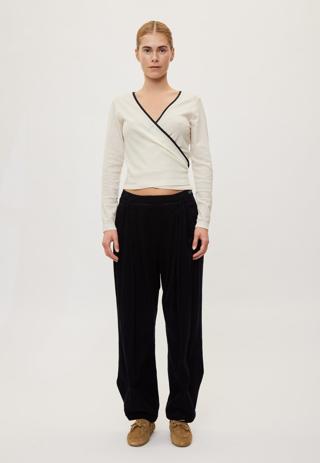 Merino Wool Wrap Cardigan - Eggshell
