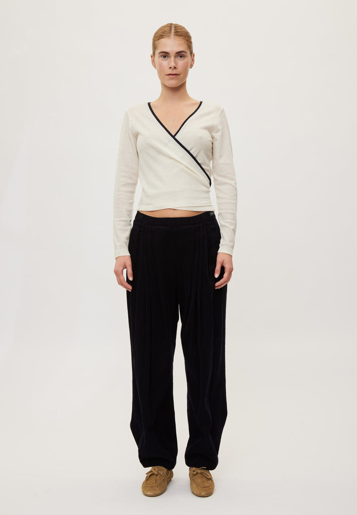 Merino Wool Wrap Cardigan - Eggshell