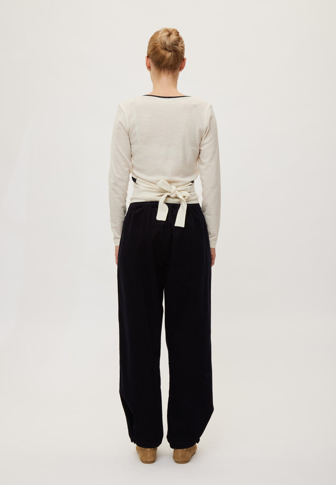 Merino Wool Wrap Cardigan - Eggshell